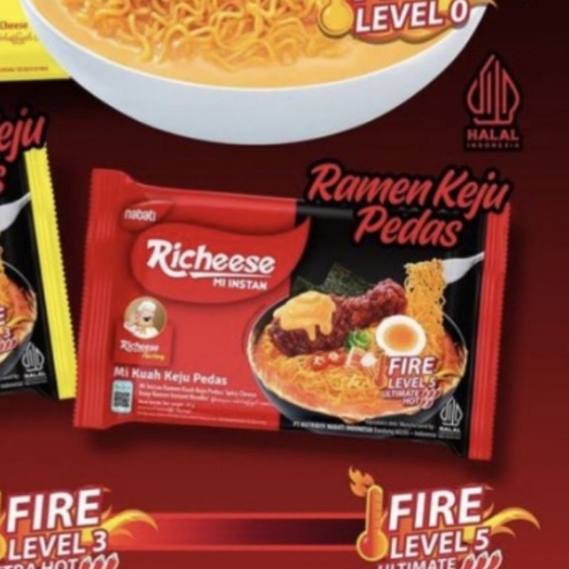 Jual Mie RICHEESE MIE GORENG mi instan ramen richeese level 0 level 3 ...