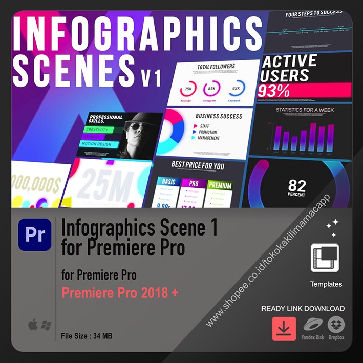 Jual Infographic Scenes for Premiere Pro | Shopee Indonesia