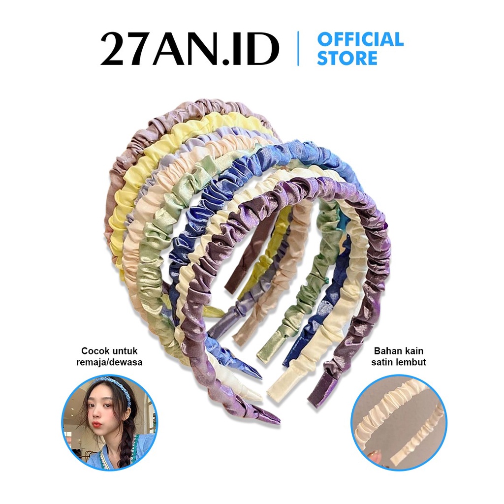 Jual Bando Kerut Wanita Gaya Korea Bd01 Aksesoris Fashion Bandana Scrunchie Korea Aneka Warna 