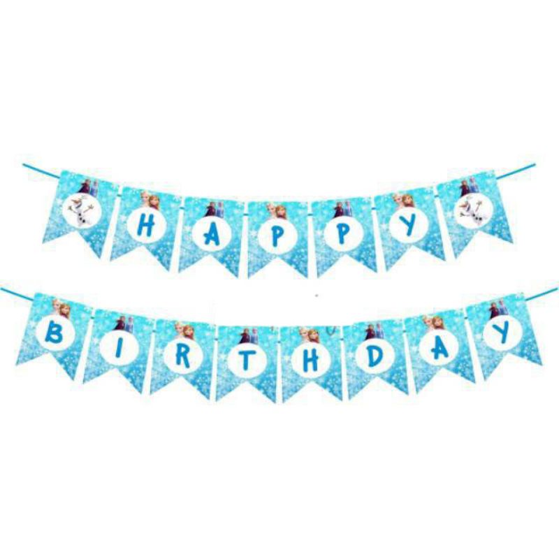 Jual Banner flag Happy Birthday Frozen | Shopee Indonesia