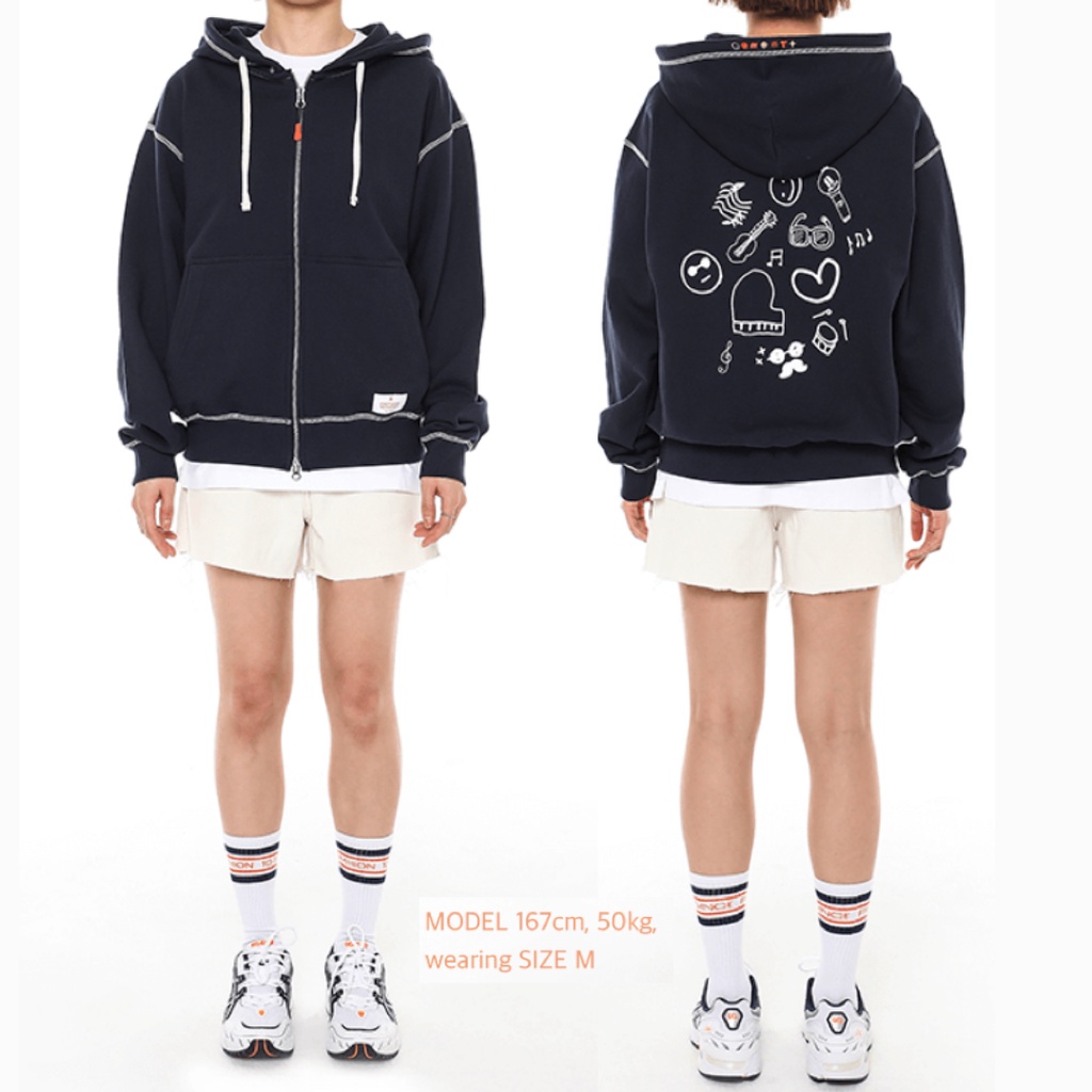 Large BTS PTD Navy Zip Up Hoodie with Postcards. Permission to Dance offers