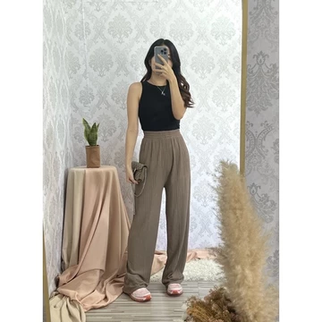 Cassie Pants Celana Highwaist Kulot Rajut Stretch Adem Wanita