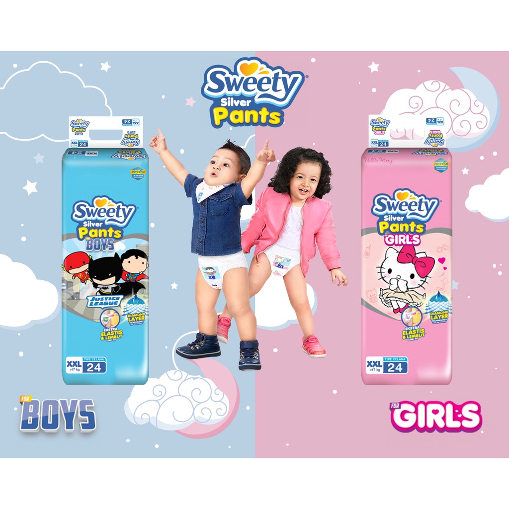 Jual Sweety Silver Pants Boys/Girls XXL24 - XXL 24 | Shopee Indonesia