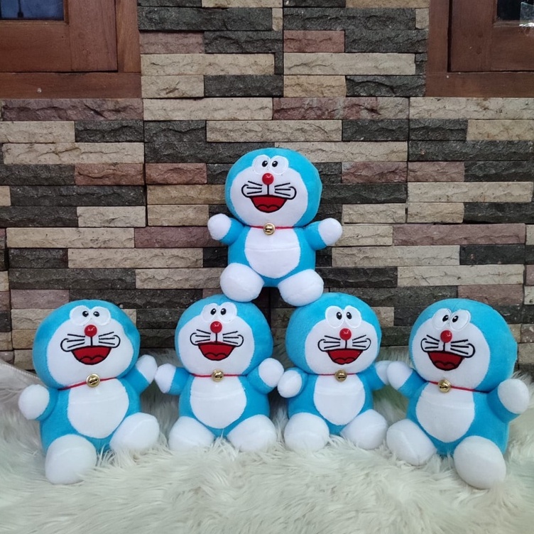 Jual Boneka Doraemon Mini Lucu Bisa Nyala Pake Lampu LED Mainan Anak