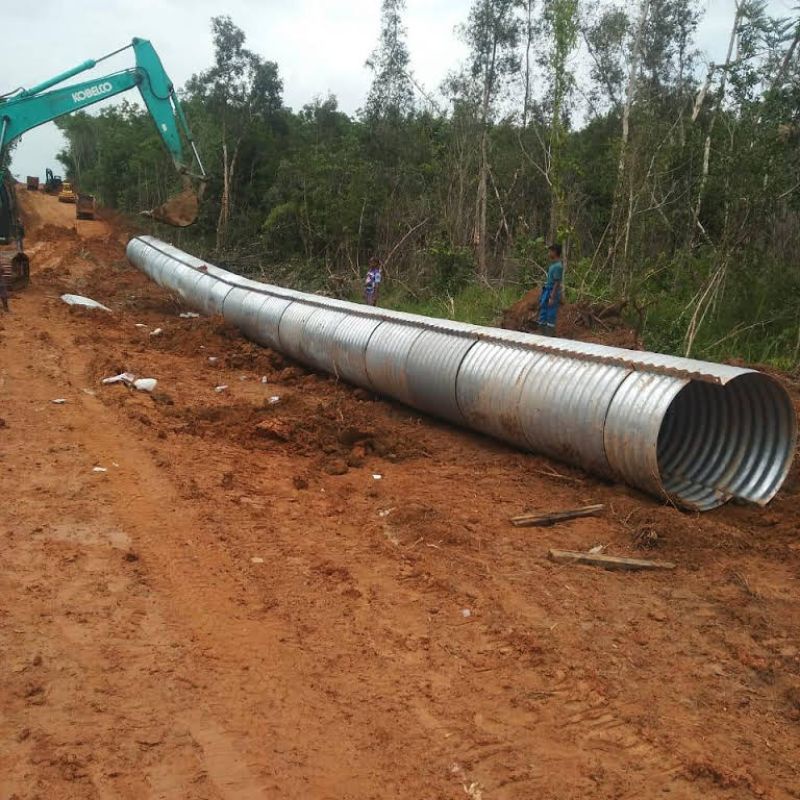 Jual Pipa Baja Bergelombang Gorong Gorong Baja Corrugated Steel Pipe ...