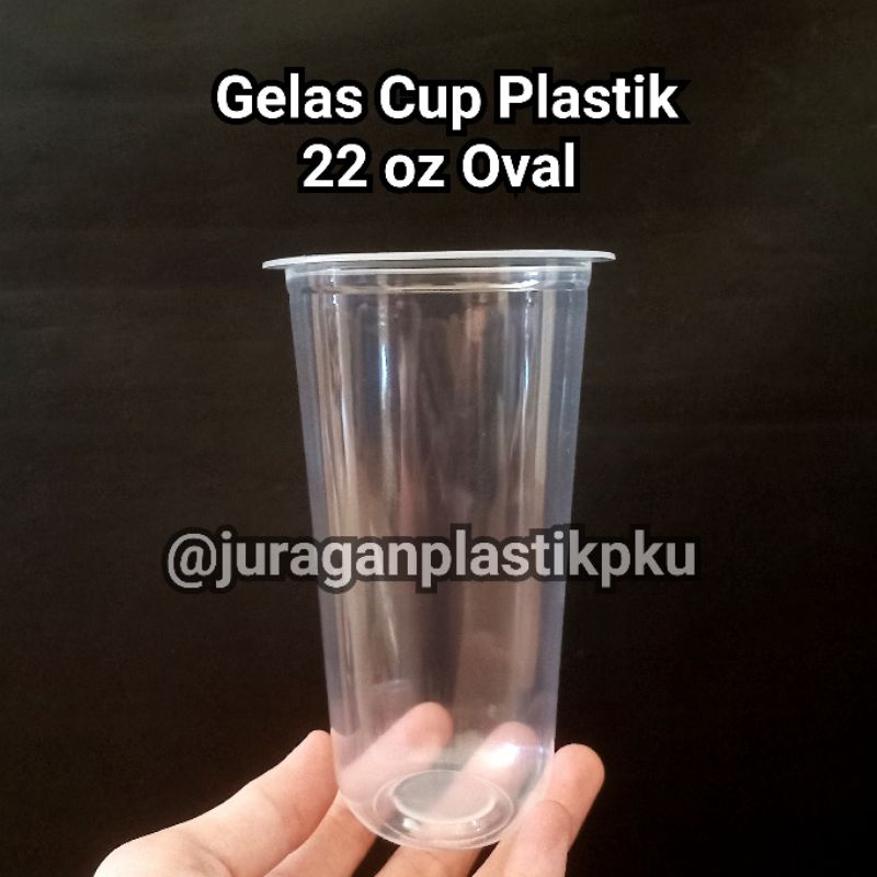 Jual Gelas Cup Plastik 22 Oz Oval Isi 50pcspack Minuman Boba Thai Tea Cheese Tea Jumbo 22oz 2610