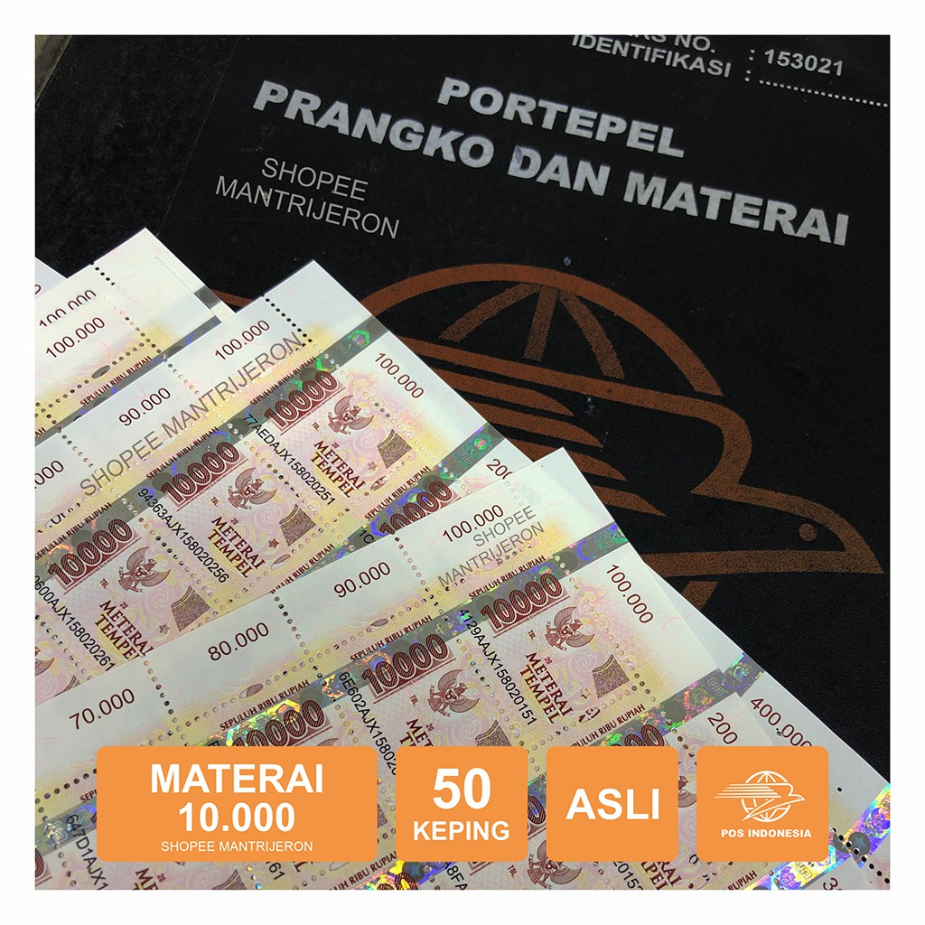 Jual Materai 10000 Meterai Tempel 10.000 Sepuluh Ribu Rupiah Asli ...
