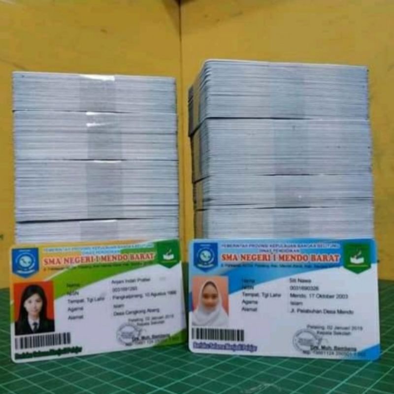 Jual Cetak Id Card Kartu Pelajar Custom Bahan Pvc Tebal Shopee Indonesia