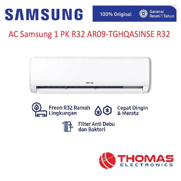 Jual AC Samsung 1 PK AR 09 TGH QASINSE R32 WATT LOW GARANSI RESMI ...