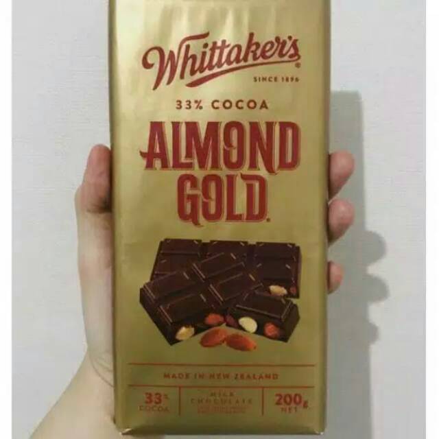 Jual Whittaker's Almond Gold Chocolate Bar Coklat Import | Shopee Indonesia