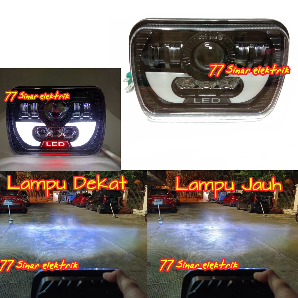 Jual Lampu Utama Daymekar Kotak X Inch Dot Sae Lampu Led Daymeker Jeep Katana Taft Feroza