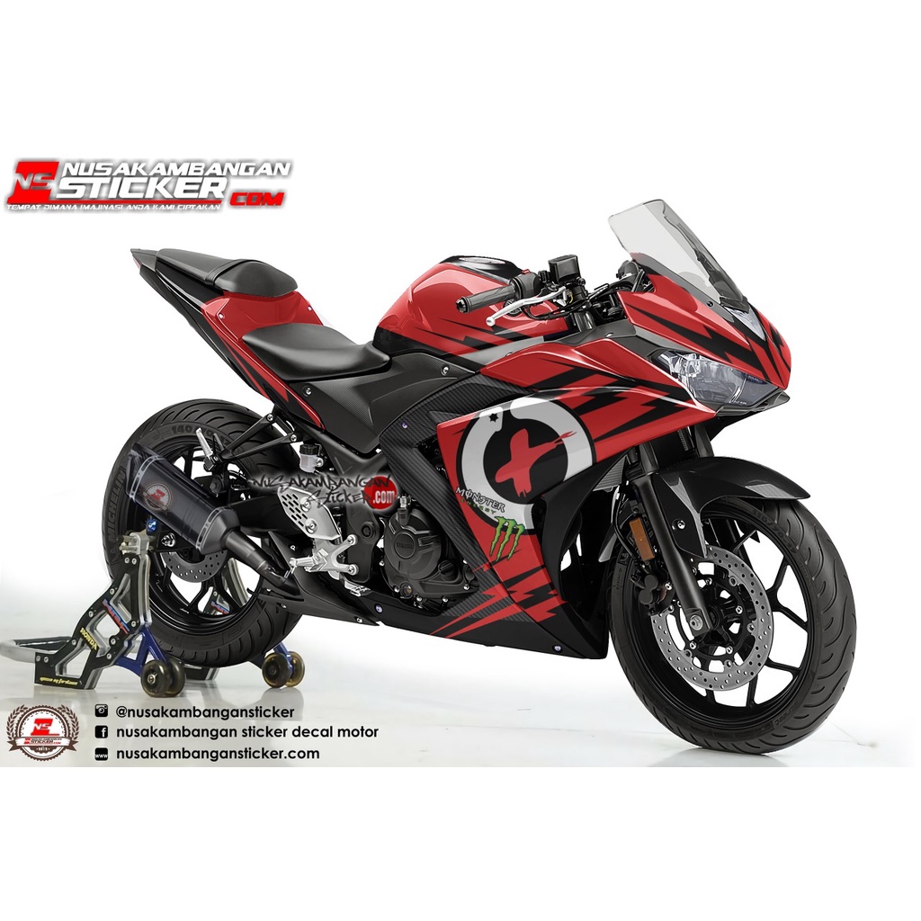 Jual Stiker Decal Motor Yamaha R25 Full Body Merah X Milan Grafis ...
