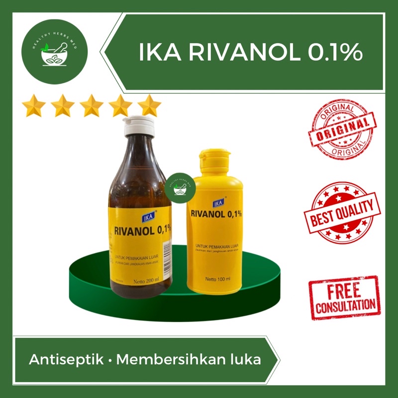 Jual Rivanol 0.1% IKA Antiseptik Cairan Pembersih Luka 100ml | Shopee ...
