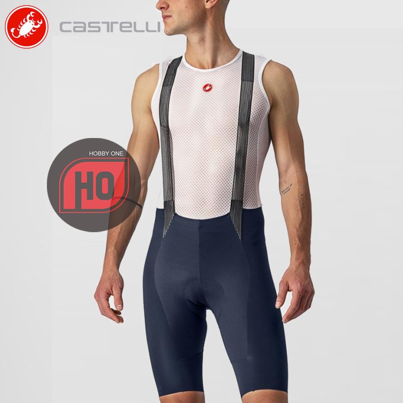 Collant Bavaglino Castelli Free Aero RC - Grigio Scuro Termico Imbottito Uomo