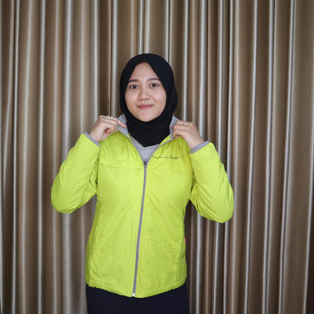 Jual Rilley Jaket Gunung Parasut Kuning Neon Dan Coklat Wanita