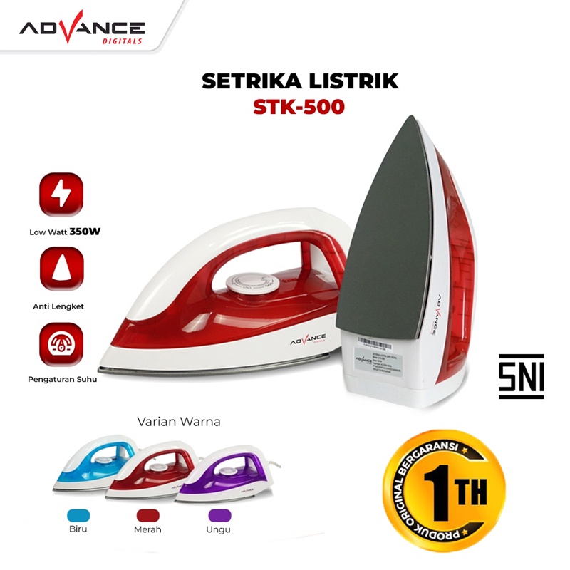 Jual 【Garansi 1 Tahun】Advance Setrika Listrik STK-500 Setrika UAP 350