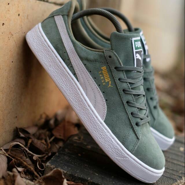 Army green puma on sale sneakers