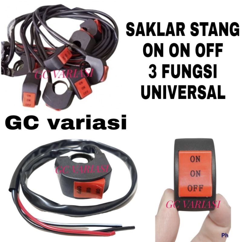 Jual SAKLAR ON OFF STANG 3FUNGSI ON ON OFF UNIVERSAL/SAKLAR STANG LAMPU ...