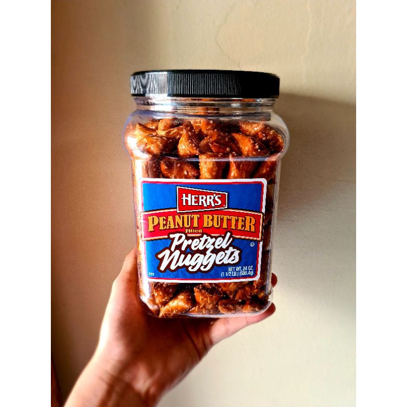 Jual HERR'S Peanut Butter Filled Pretzel Nuggets 680 Gram 24 Oz (Made