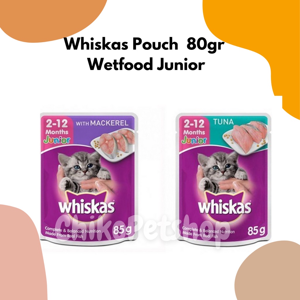 Jual Whiskas Junior Pouch 80 gr Tuna dan Mackerel Wiskash Makanan