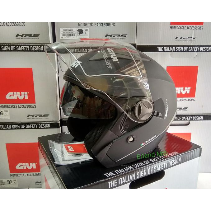 Jual Helm Givi M302 Presto Matt Black Half Face Givi Helmets Shopee