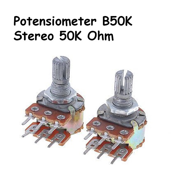 Jual Potensio Stereo 50k Ohm Potensiometer B50K Variable Resistor
