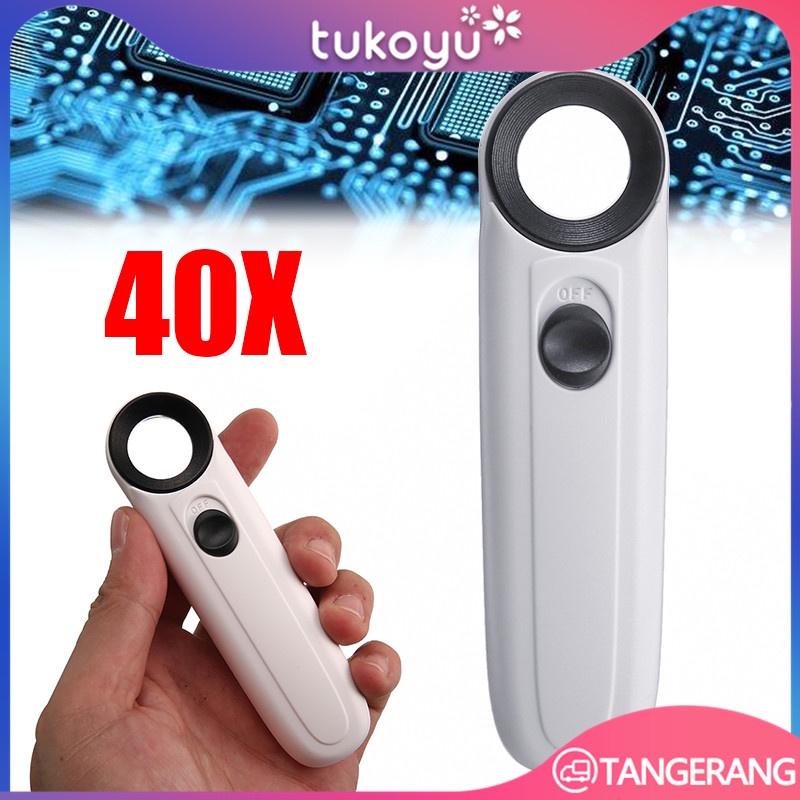 Jual 40X Magnifier Dengan Lampu/Kaca Pembesar LED/Lampu Lensa Magnifier ...