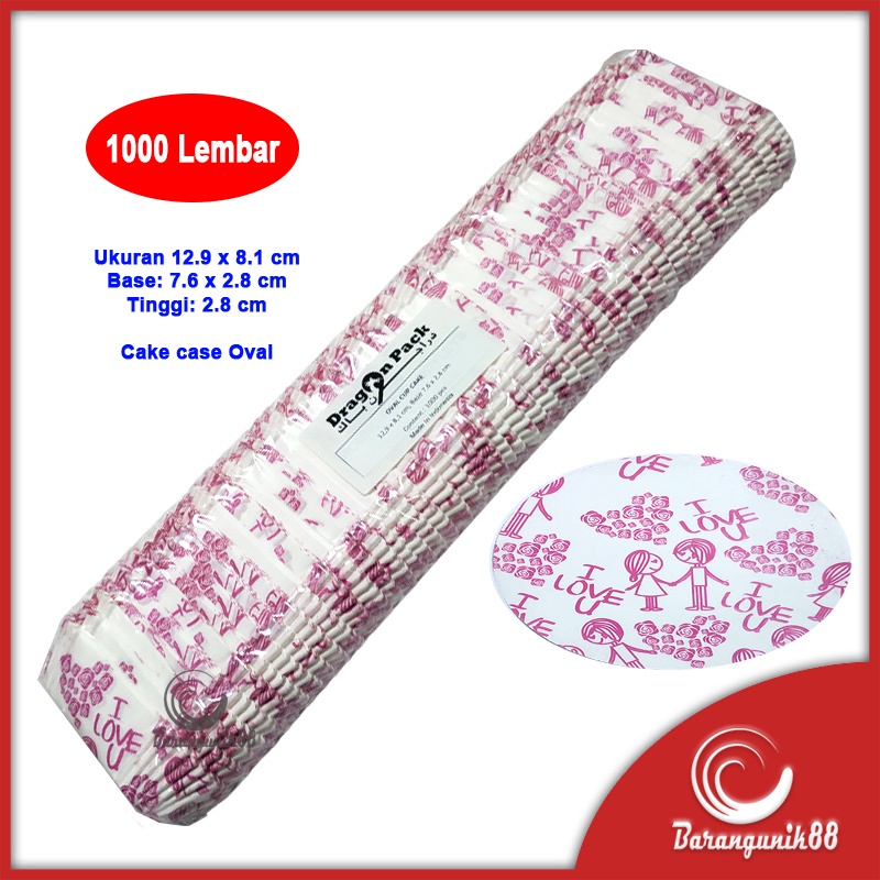 Jual Kertas Bolu Kukus Oval 129mm 1000 Lembar Risole Risol Cake Case ...