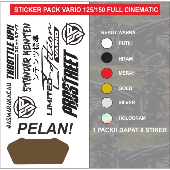 Jual Stiker/Sticker Pack Vario 125 150/Stiker Pack Cutting Vario