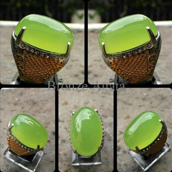 Jual Ready Cincin Batu Akik Anggur Hijau Berserat Big Size Garansi Natural Shopee Indonesia 6832