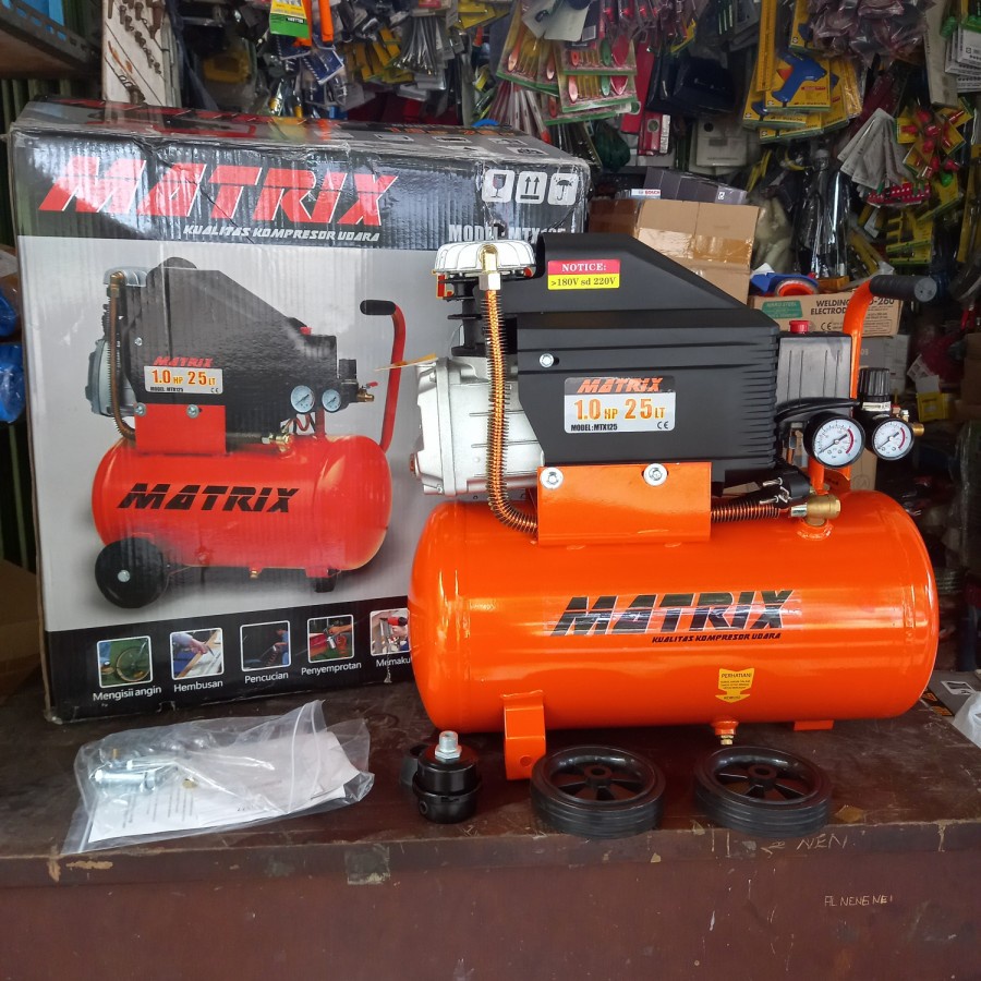 Jual Mesin Kompresor Angin Listrik MATRIX 1 HP 25 Liter MTX-125 MATRIX ...