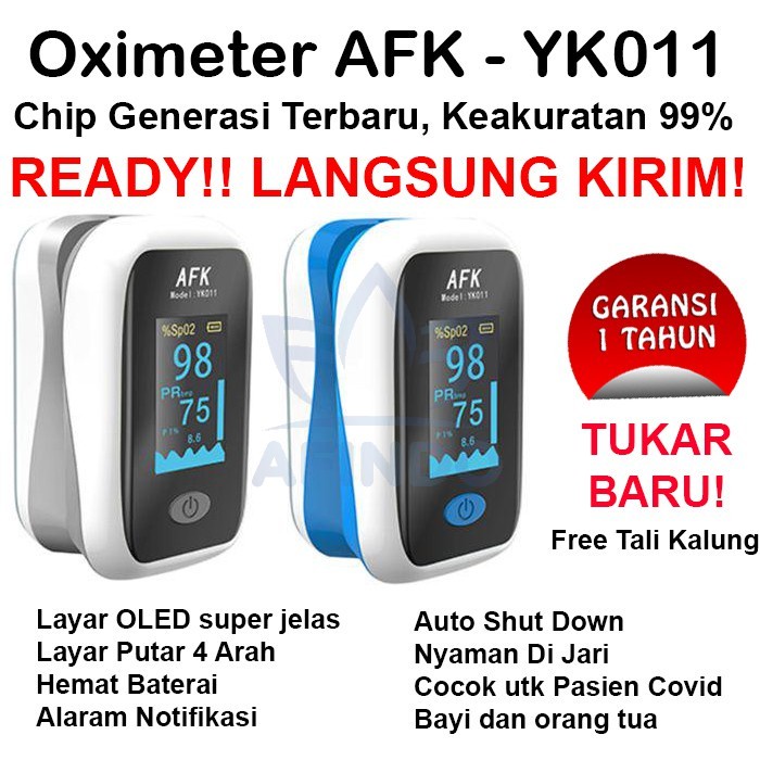 Jual Fingertip Pulse Oximeter SpO2 Saturation AFK YK011 Original