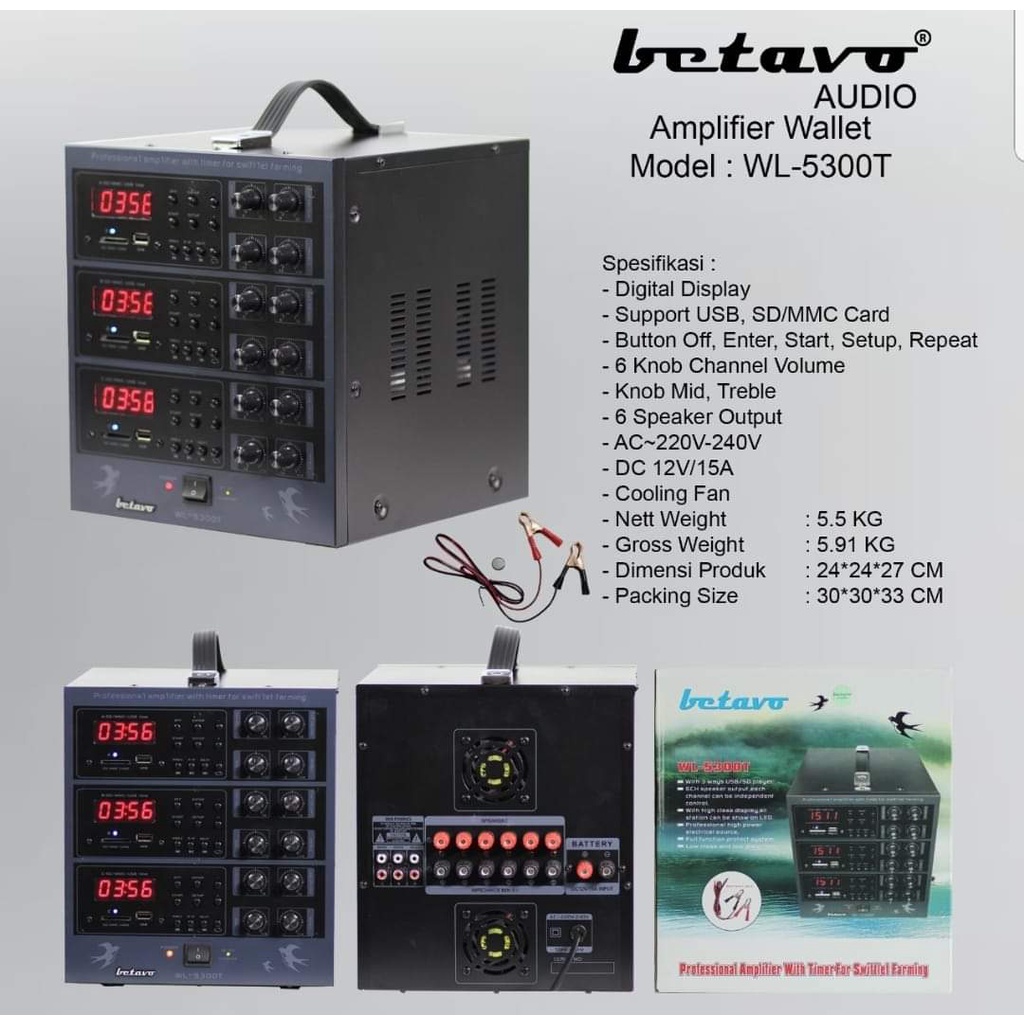 Jual Ampli Walet Betavo WL 5300 T 3 Player + 3 Timer + ada Kipas + ada ...