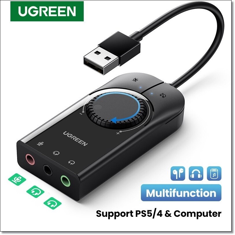 Jual Ugreen Sound Card Usb Audio Interface External 3 5mm Microphone Cm129 Shopee Indonesia