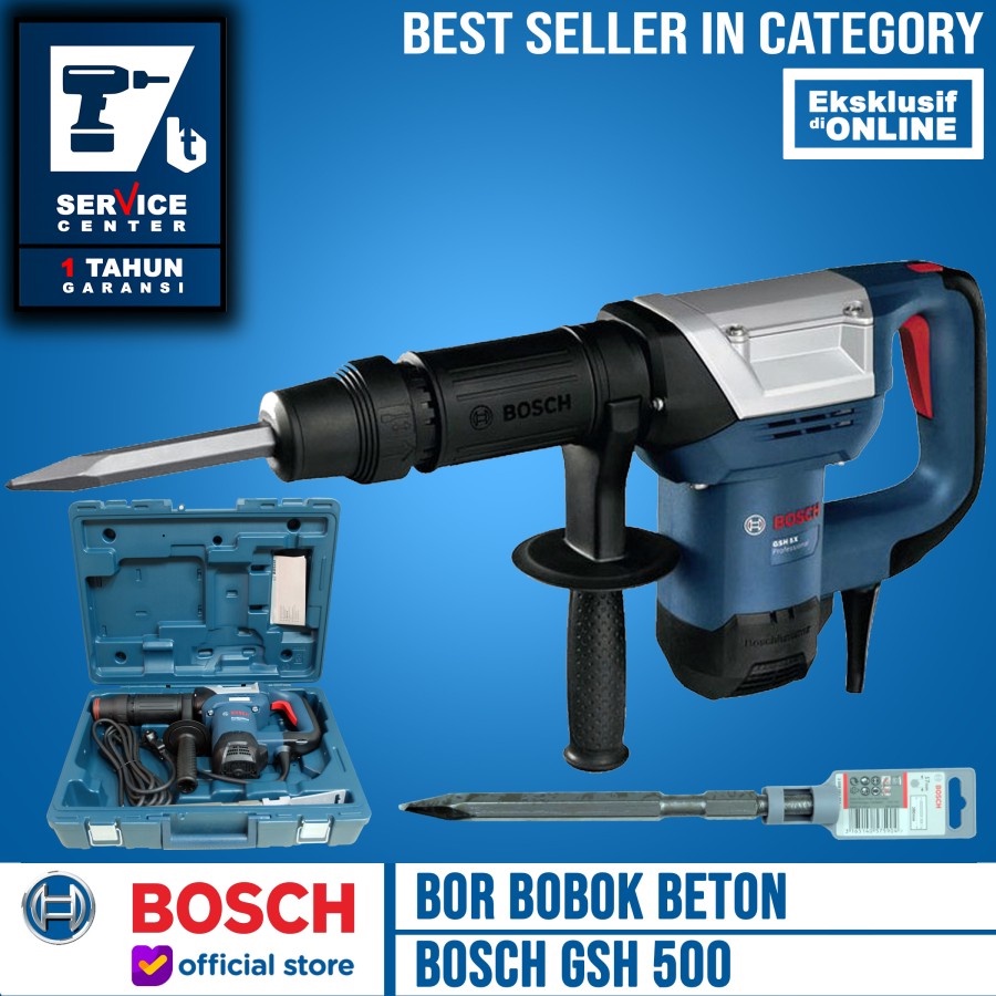 Jual BOSCH GSH 500 Mesin Demolition Hammer 17mm Hex - Bobok Beton ...