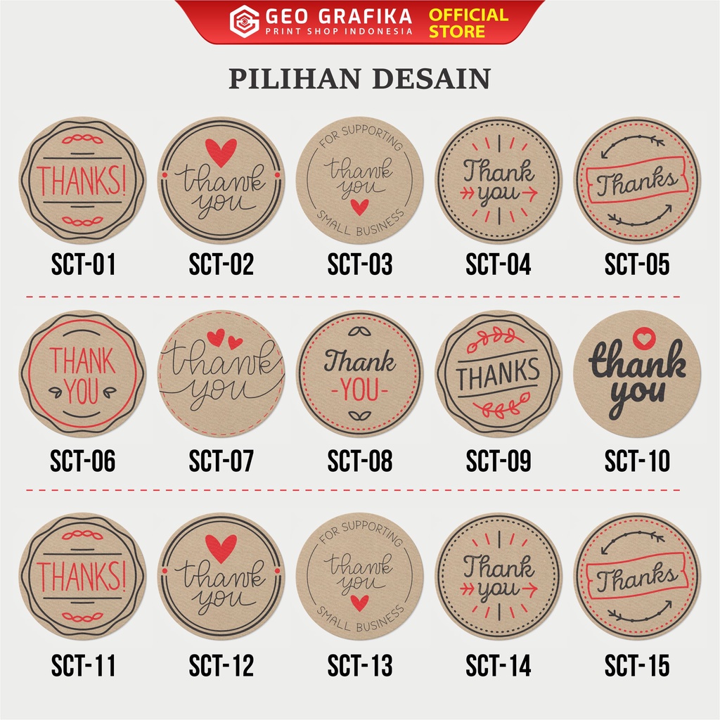 Jual Sticker Thank You Label Craft Coklat - Geo Grafika | Shopee Indonesia