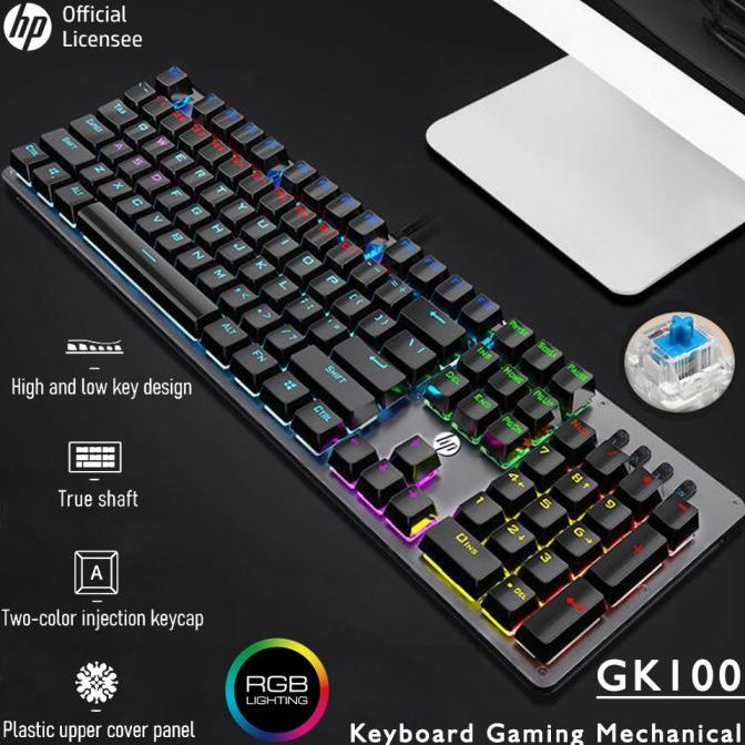 Jual Keyboard Gaming / Gaming Keyboard HP GK100 RGB Mechanical Keyboard Shopee Indonesia