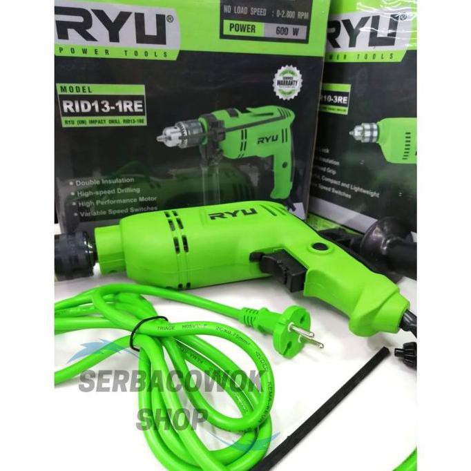 Jual Mesin Bor Listrik 13 Mm RYU Mesin Bor Impact Drill RYU RID 13-1RE ...