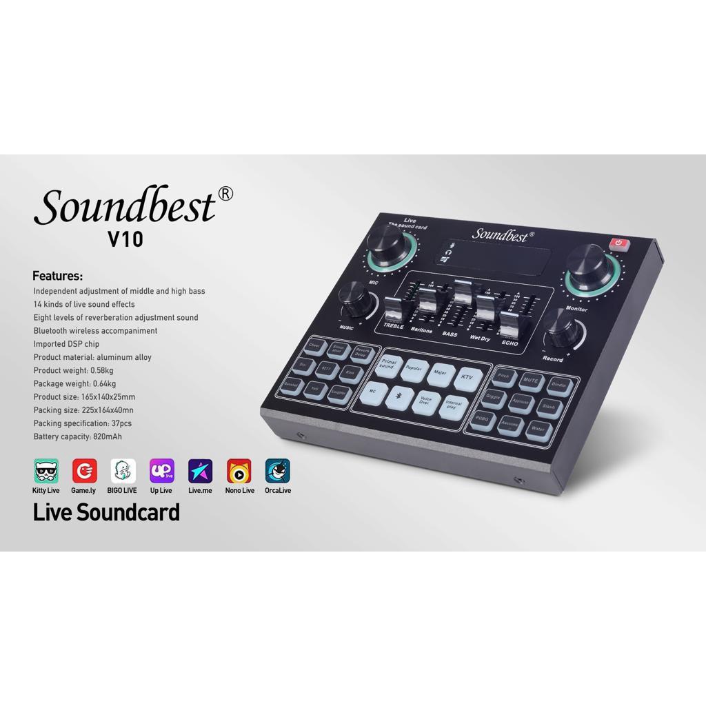 Jual SOUNDCARD SOUNDBEST V10 ORIGINAL USB BLUETOOTH LIVE STREAMING ...