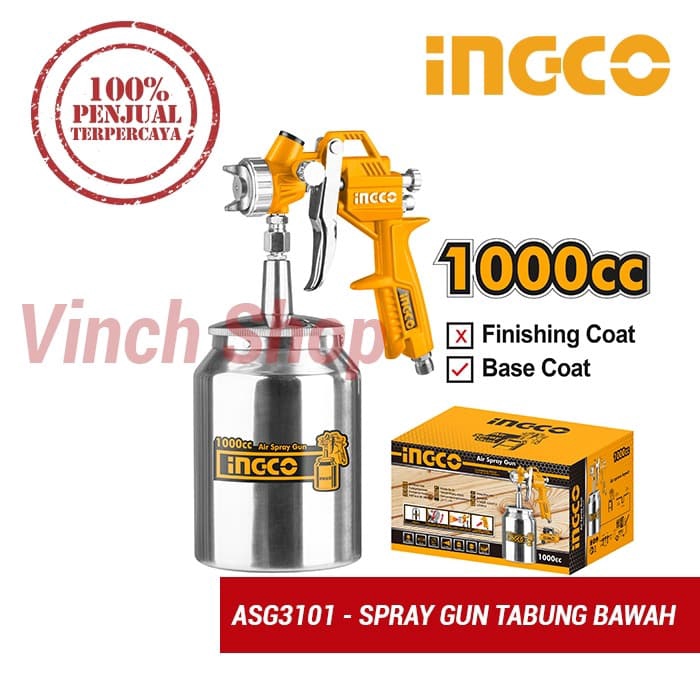 Jual SPRAY GUN TABUNG BAWAH F75 SEMPROTAN CAT AIR ANGIN INGCO ASG3101