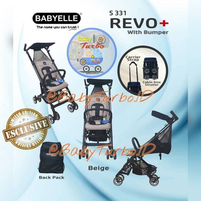 Jual Baby Stroller BabyElle Revo Plus S331 Beige Limited Edition Shopee Indonesia