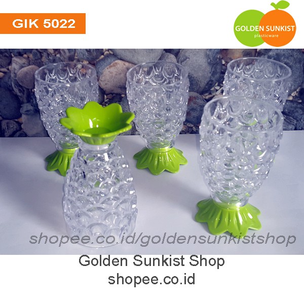 Jual Gelas Ikan Golden Sunkist GIK-5022 , Gelas Nanas Gelas Ekor Ikan