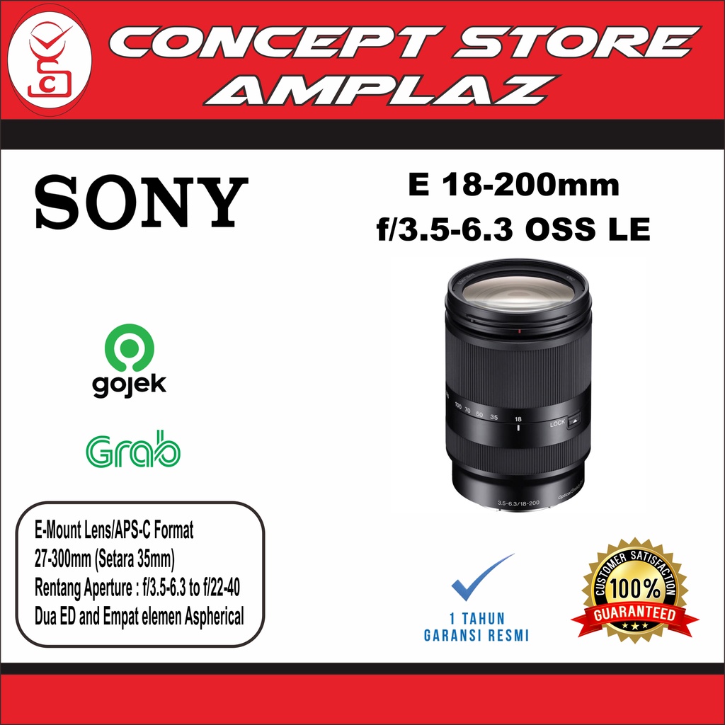 Jual SONY SEL 18 200 MM f3.5-6.3 OSS LE BLACK .SEL18200 | Shopee