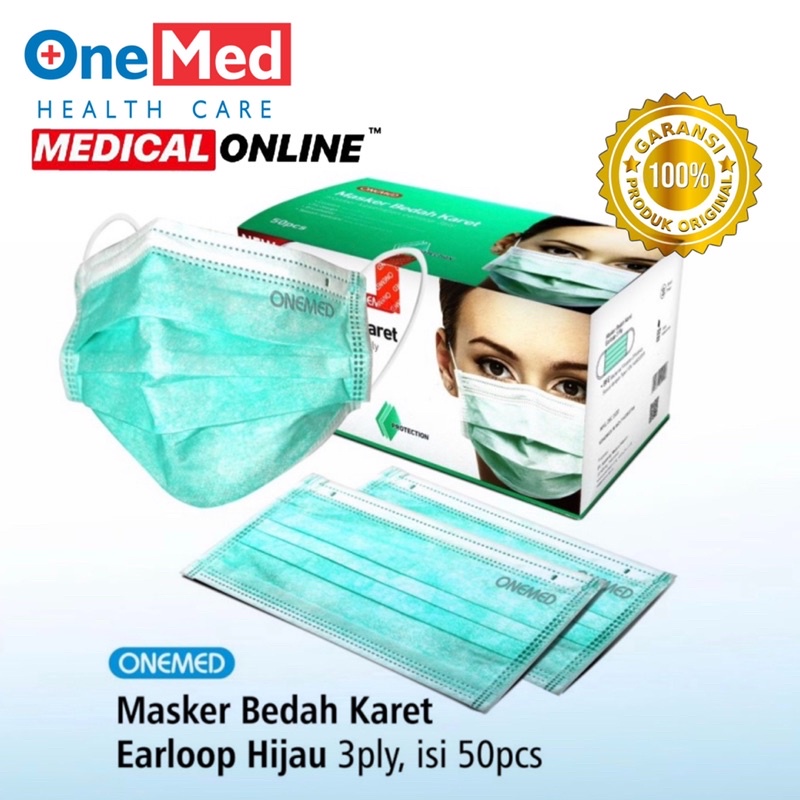 Jual MASKER KARET ONEMED 3 PLY ISI 50 MASKER EARLOOP DOKTER MEDICAL ...