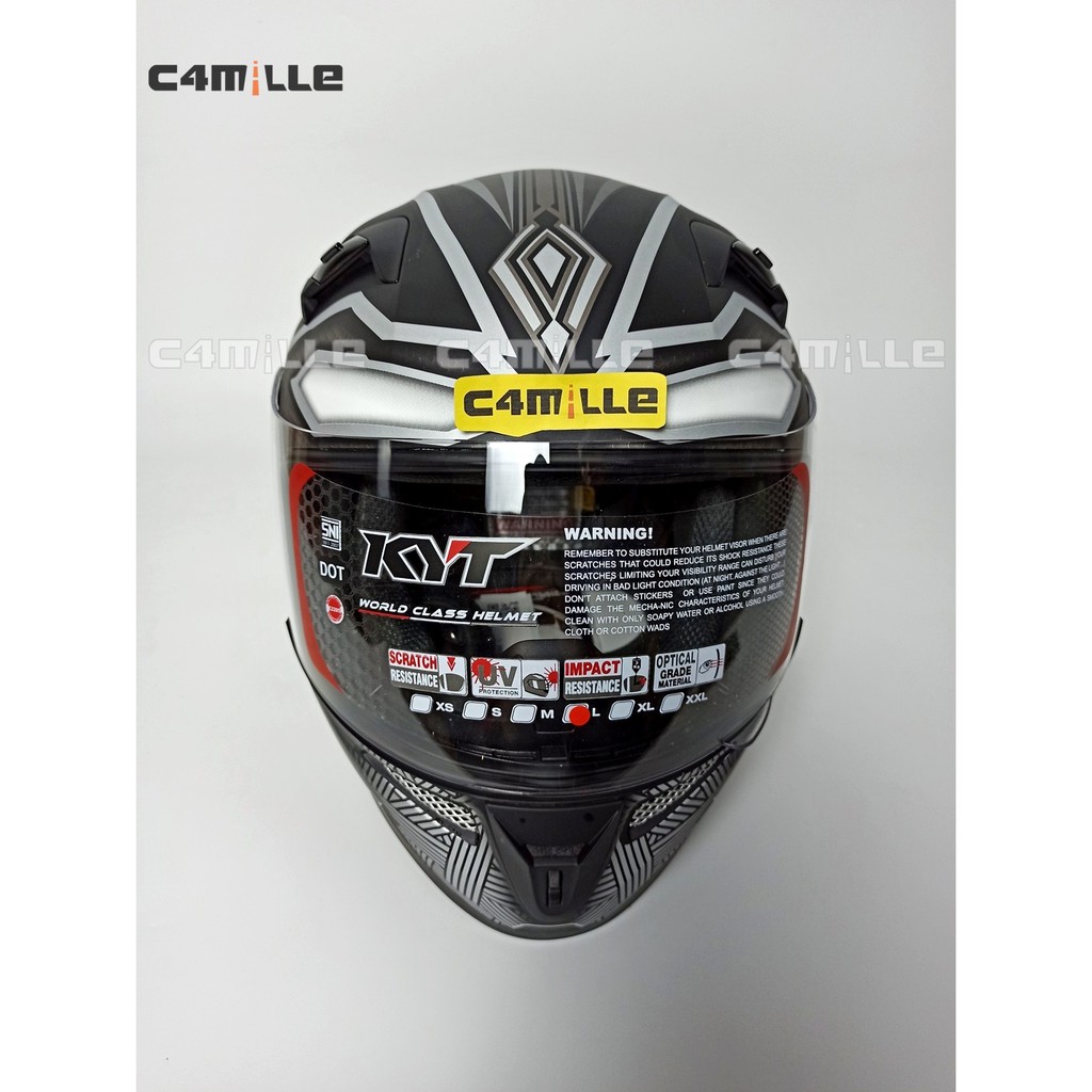 Jual HELM KYT K2 RIDER BLACK PANTHER #1 BLACK DOFF SILVER DOUBLE VISOR ...