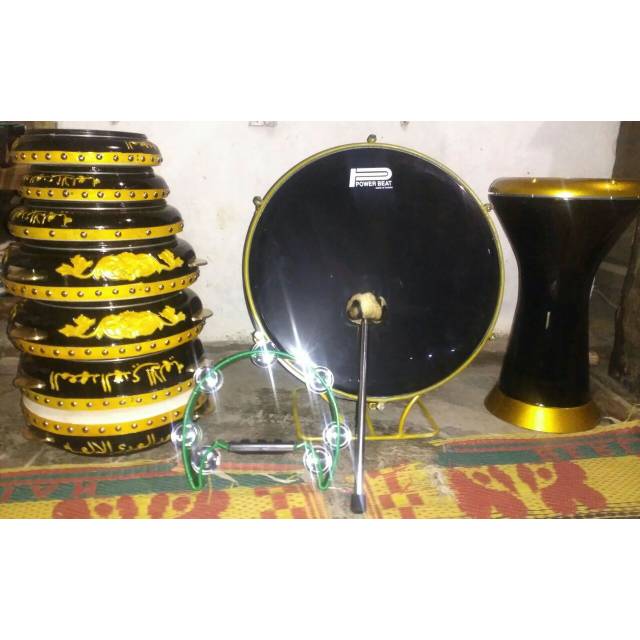 Jual Rebana hadroh 1 set bas terbang tam keplak darbuka Shopee Indonesia