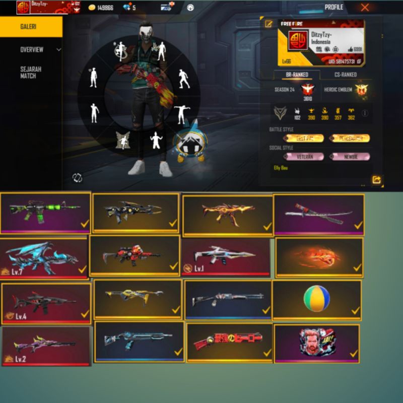 Jual akun free fire Shopee Indonesia