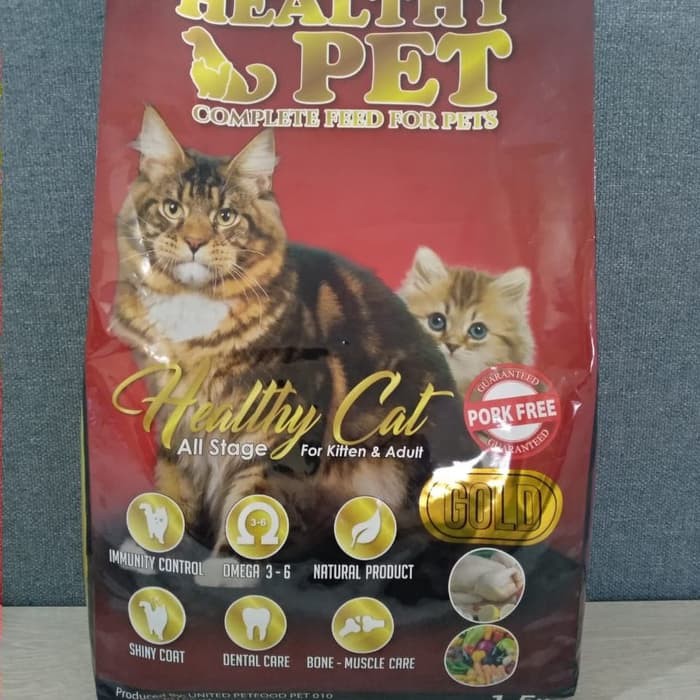 Jual Healthy Pet Cat Food 1 5 kg Pork Free adult and kitten food