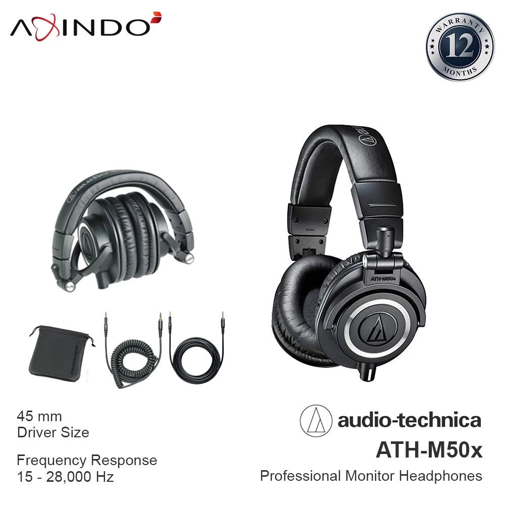 Audio Technica ATH-M50X Profesional Studio Monitoring headphones - Black