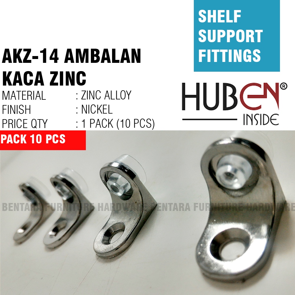 Jual 10 X Huben Akz 14 Ambalan Kaca Zinc Penopang Ambalan Kop Kaca Plat